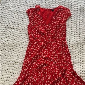 J CREW red flouncy floral mini dress